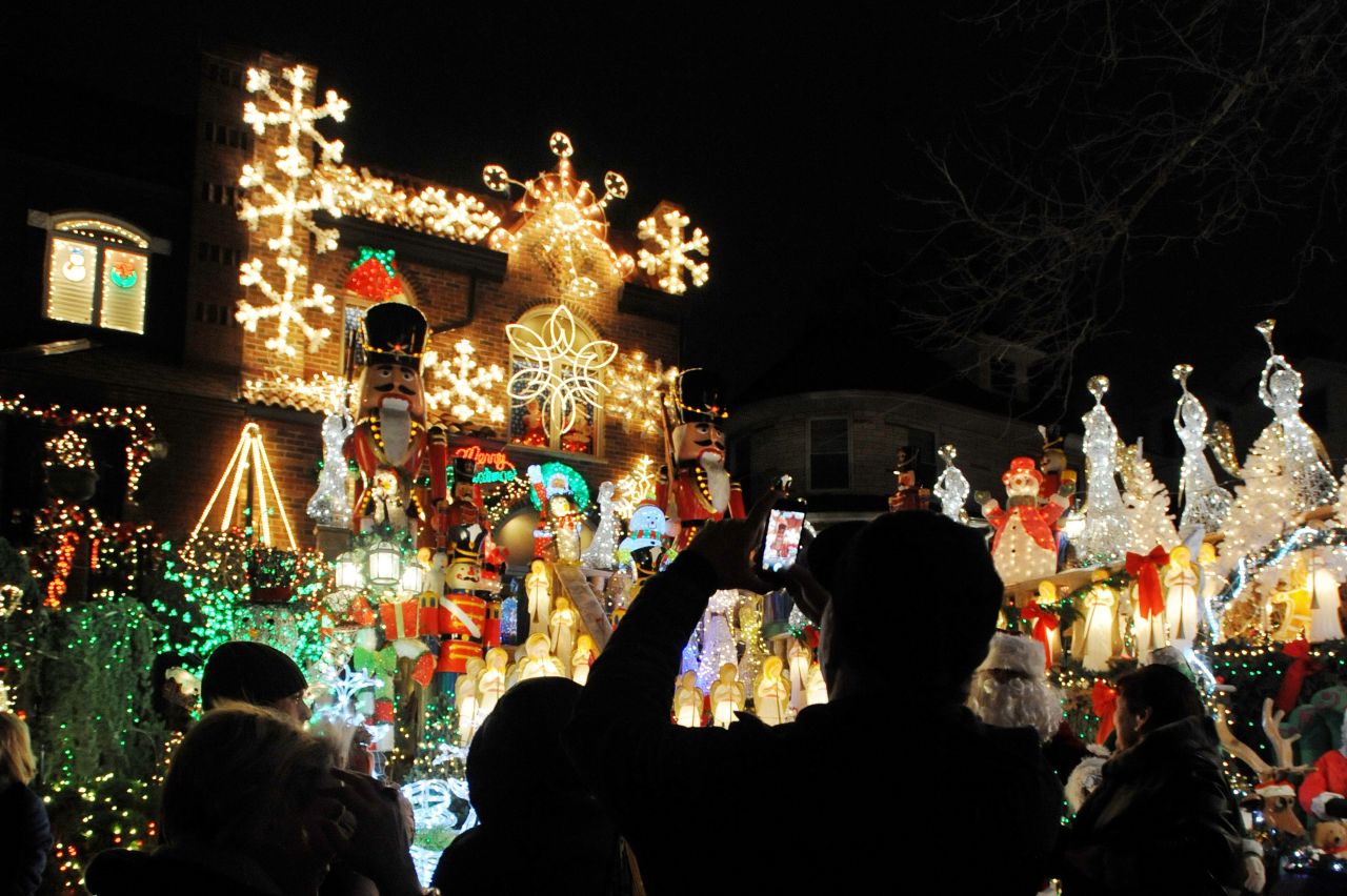 The Dyker Heights neighborhood in Brooklyn, New York, is known for its yearly display of over-the-top holiday decorations. 