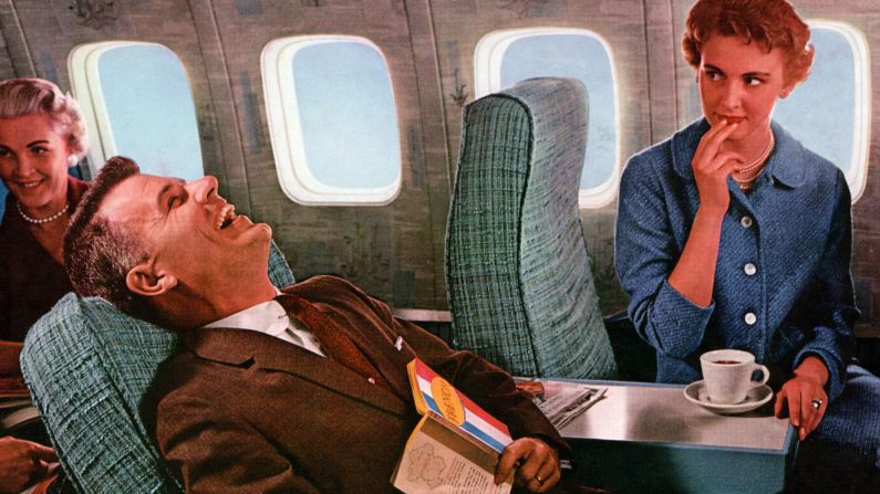 <strong>Fun times: </strong>This gallery of aviation photos seems to show flying was more fun before in-flight movies. But was it really, or were French guidebooks just way, way more hilarious back in the day?