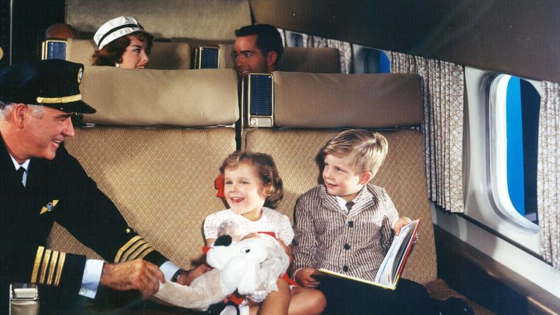 <strong>Young fliers: </strong>Entertaining the kids? No problem when the highly trained captain is on hand to put on a puppet show. No doubt such multi-tasking helped save money for other areas, such as jazzy curtains.