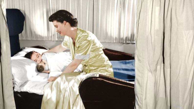<strong>Flat out: </strong>After the kid is tucked up in a lavish, fully-flat bed, mom can go to the ball.