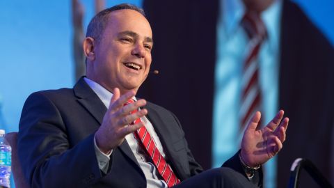 Yuval Steinitz, Israel's Minister of Energy and water resources, speaks at a conference in Texas, in the United States, in 2016.