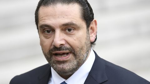 Lebanese Prime Minister Saad Hariri is pictured in Paris on November 18, two weeks after he announced his resignation, since suspended.