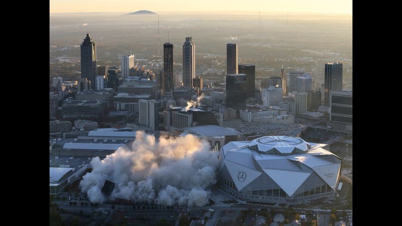 The Georgia Dome <a href="http://www.cnn.com/2017/11/20/sport/georgia-dome-imploded/index.html" target="_blank">is imploded in Atlanta</a> on Monday, November 20. It was the only facility in the world to host the Olympics, the Super Bowl and the Final Four. The adjacent Mercedes-Benz Stadium opened this summer.