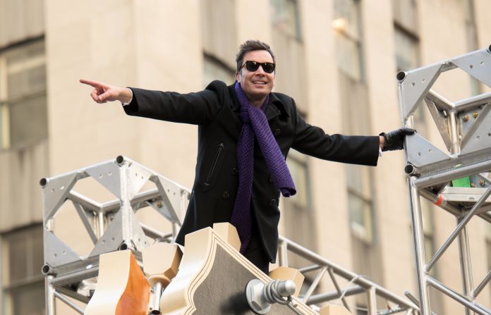 "Tonight Show" host Jimmy Fallon attends the annual parade, which has been going on for nearly a century now. <a href="http://www.cnn.com/2013/11/23/us/gallery/macys-thanksgiving-day-parade-balloons/index.html" target="_blank">See historic photos of the parade</a>
