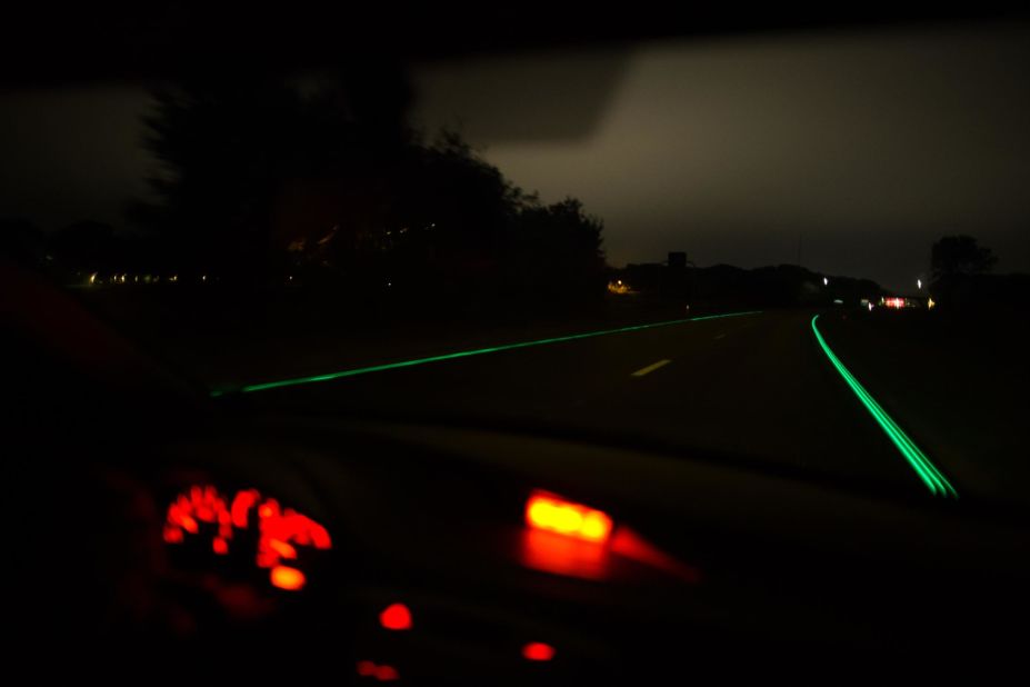 Designed by Studio Roosegaarde, the project was a joint technological development with Dutch civil engineering company Heijmans. It was installed in 2014 on a 16,000 feet (4,570 meter) stretch of highway 60 miles outside of the Netherlands' capital of Amsterdam.