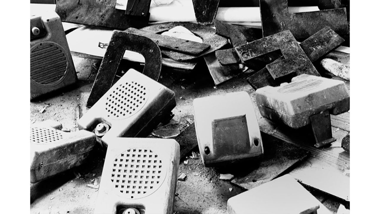 Deman's photographs have a wistful, romantic air. Pictured here: Speakers at Estes, Estes Park, Colorado.