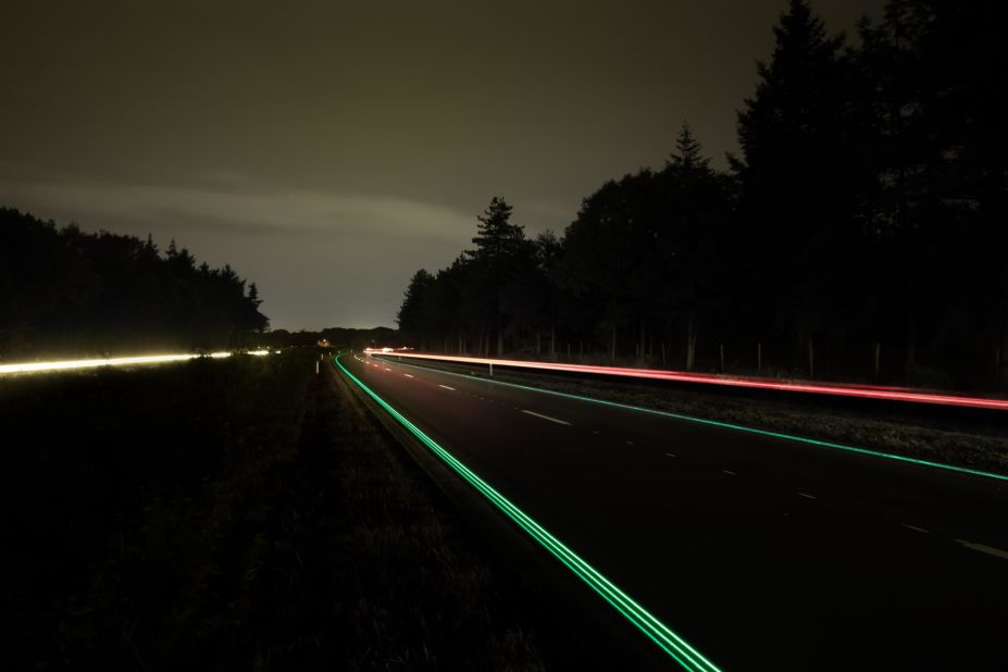 Designed by Rotterdam firm Studio Roosegaarde, Glowing Lines operates like the glow-in-the-dark stars children used to stick to their ceilings.