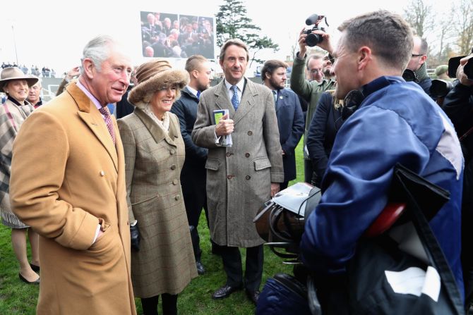 Owen was greeted by Prince of Wales and the Duchess of Cornwall after the race.
