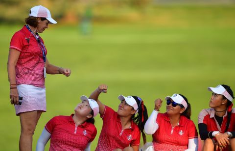 Solheim Cup 2017: Yin (second from left) was a member of the victorious US team which beat Europe 16½ points to 11½ points at the Des Moines Golf and Country Club, Iowa in August. Yin said taking part in this year's event was "like a dream."