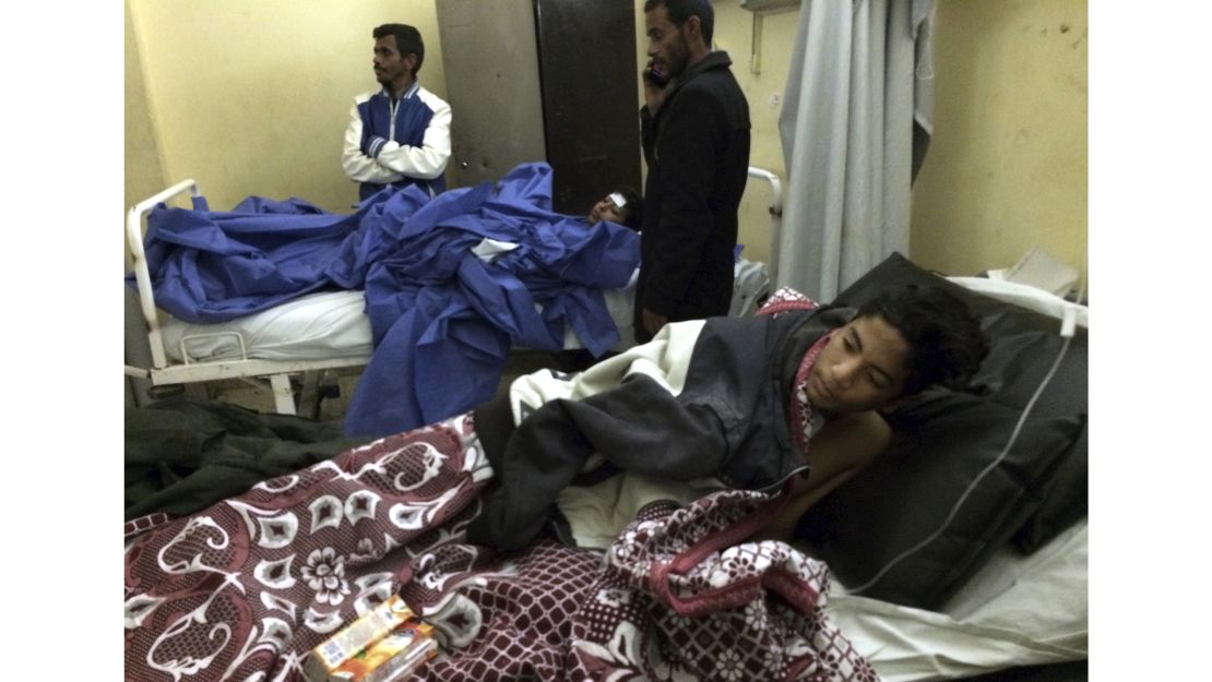 A teenage survivor of the attack is treated Friday at a hospital in Ismailia.