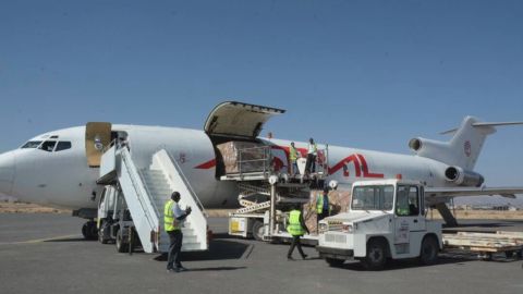 Planes carrying aid arrived Saturday in war-torn Yemen.