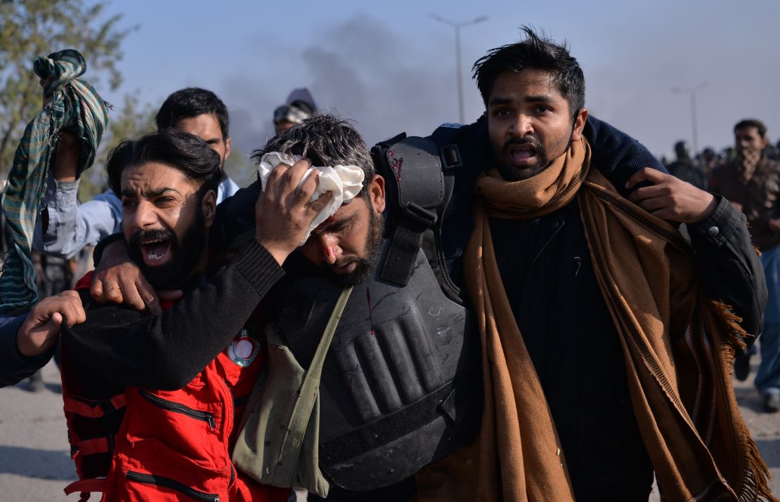 Dozens of Pakistani police and demonstrators were injured Saturday.