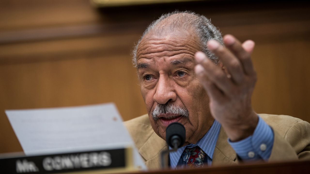 WASHINGTON, DC - OCTOBER 26: Rep. John Conyers (D-MI) questions witnesses during a House Judiciary Committee hearing concerning the oversight of the U.S. refugee admissions program, on Capitol Hill, October 26, 2017 in Washington, DC. The Trump administration is expected to set the fiscal year 2018 refugee ceiling at 45,000, down from the previous ceiling at 50,000. It would be the lowest refugee ceiling since Congress passed the Refugee Act of 1980. (Photo by Drew Angerer/Getty Images)