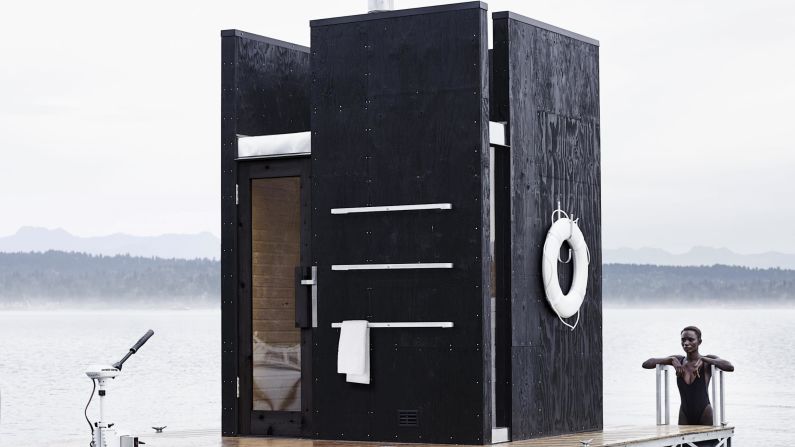 Those who can bare the freezing temperatures of  Lake Union in Seattle seek warmth in the WA Sauna positioned at the center of the lake. The sauna--designed by Seattle based design studio goCstudio--is positioned on top of 55 gallon floatation barrels. 