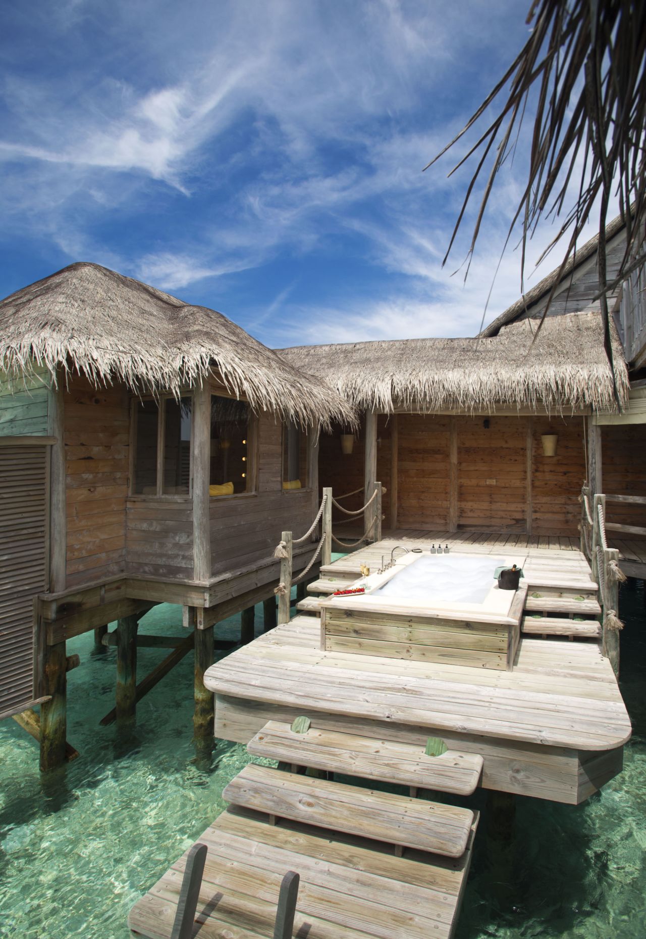 <strong>Eco-friendly: </strong>The thatched roofs are made from kajan, a special palm leaf that older Maldivian generations used to build their roofs.