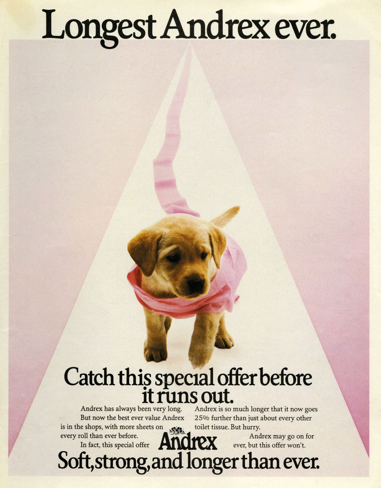 An 1972 ad for Andrex, a British toilet paper brand.