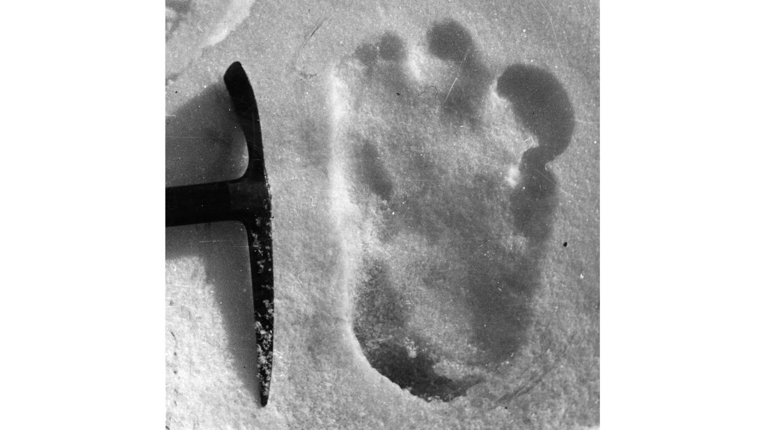 In December 1951, a climber on Mount Everest took photos of mysterious footprints thought to be those of the "Abominable Snowman." The images captured the imagination of many climbers.