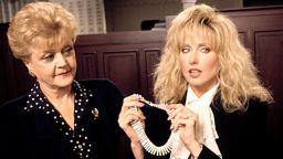 Angela Lansbury and Morgan Fairchild in an episode of "Murder, She Wrote." 