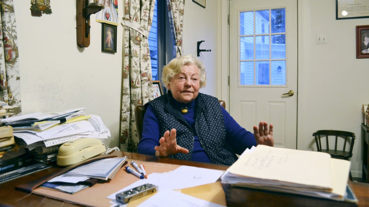Anna Konopka in her office in New London, New Hampshire, where she keeps paper files, not computerized ones.