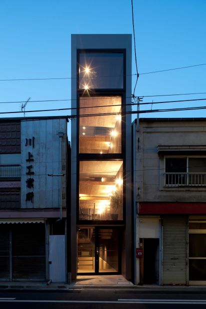 Japanese Architects YUUA have somehow managed to fit an entire house in a tiny 2.5 metre (8 feet) space in Tokyo. 