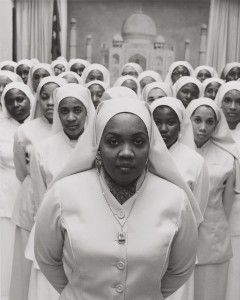 Photographer Gordon Parks took this image on assignment for Life magazine as part of a story on Malcolm X and the Black Muslims in 1963. Ethel Shariff was the eldest daughter of longtime Nation of Islam head, Elijah Muhammad, and it was she who pressed her father to grant women a more active and public role within the religious group. 