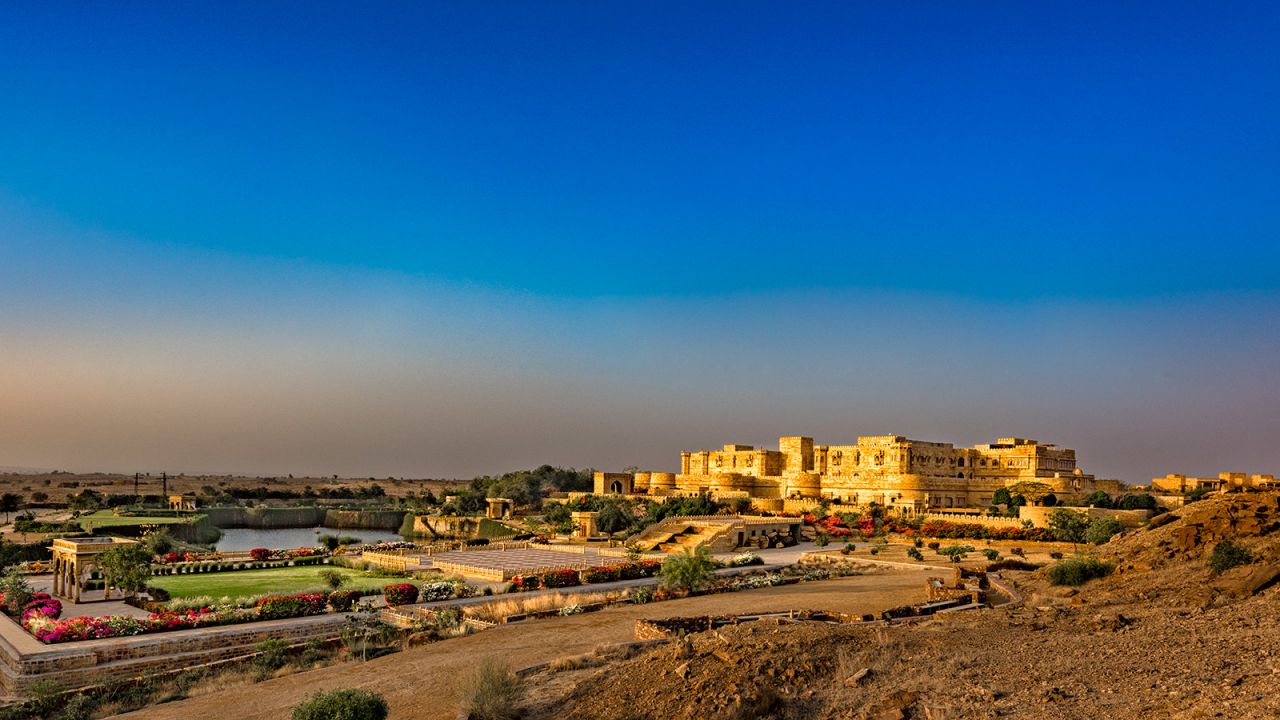 <strong>Suryagarh: </strong>Sitting on the less-visited edge of the Thar desert, Suryagarh looks like a grand sandstone fortress from afar. 