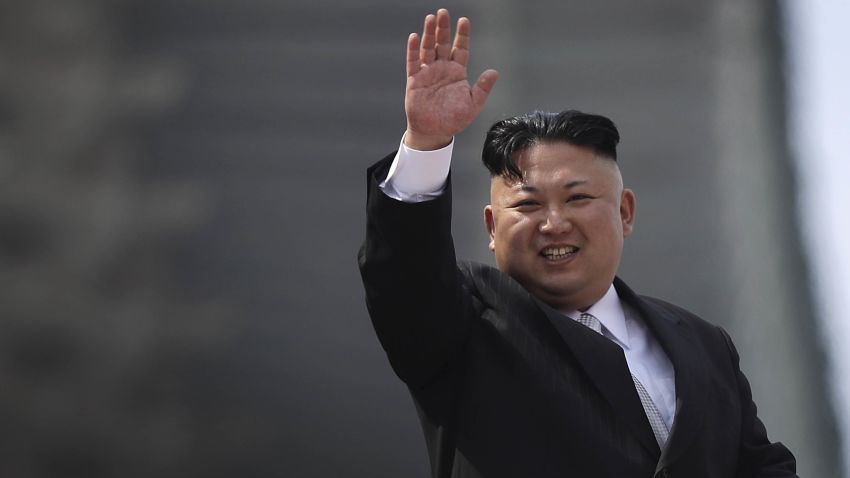 2017 AP YEAR END PHOTOS - North Korean leader Kim Jong Un waves during a military parade on April 15, 2017, in Pyongyang, North Korea, to celebrate the 105th birth anniversary of his grandfather, Kim Il Sung, the country's late founder. (AP Photo/Wong Maye-E)