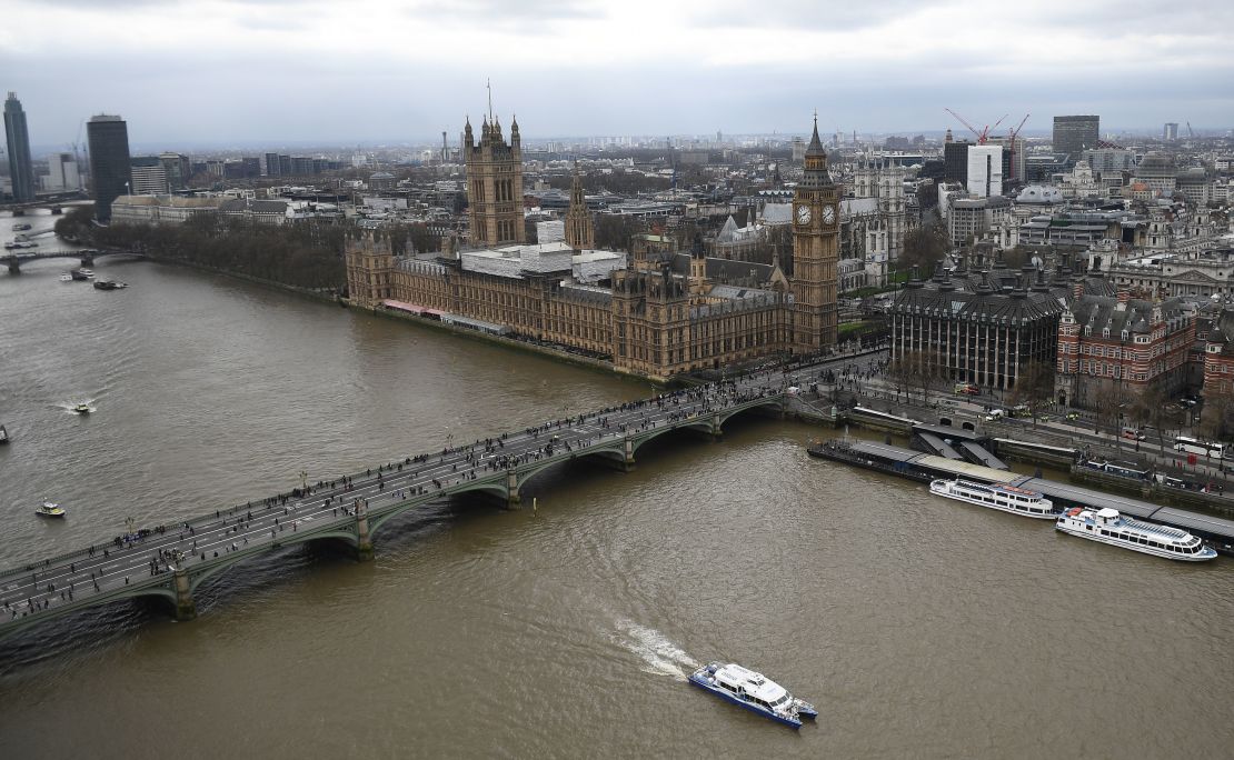 Westminster Bridge leads to the Palace of Westminster and offers stunning views of Big Ben.