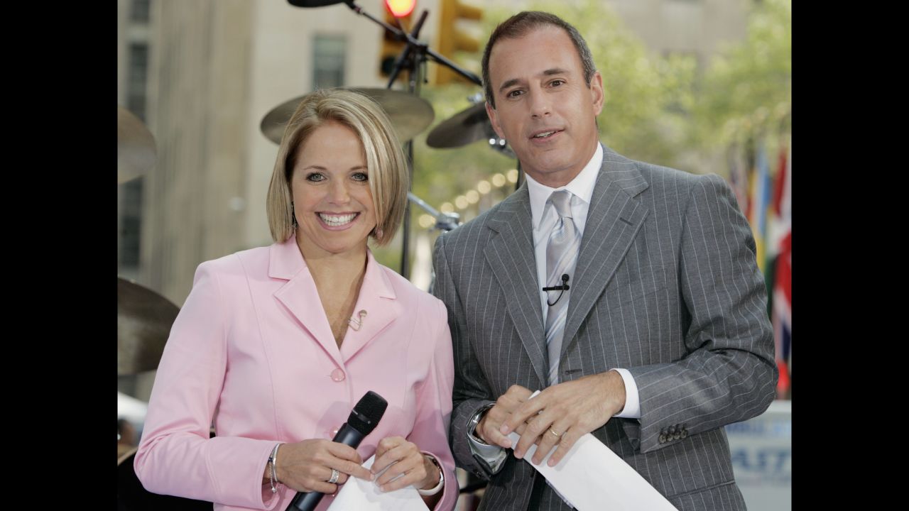 Co-hosts Katie Couric and Lauer introduce a segment of the "Today" show in August 2005.