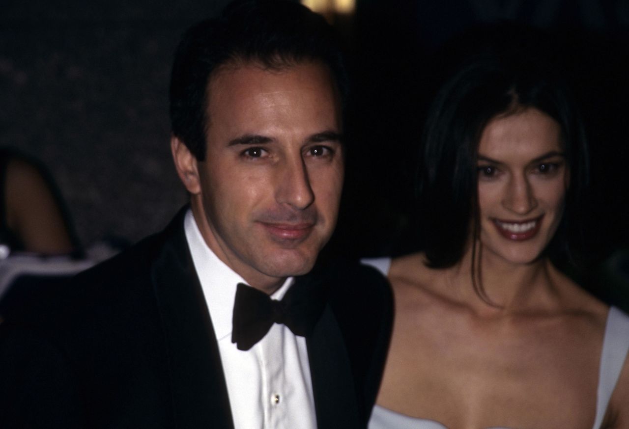 Lauer and Annette Roque pose together at the GQ Man of the Year event in New York in October 1998.