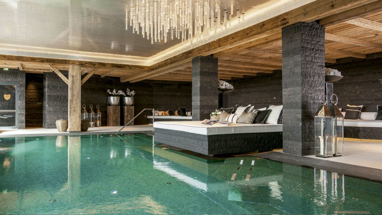 <strong>The chalet - Chalet N, Oberlech, Austria:</strong> There's also a subterranean pool, which is lit by crystal chandeliers, and a Swarovski-encrusted spa next door.