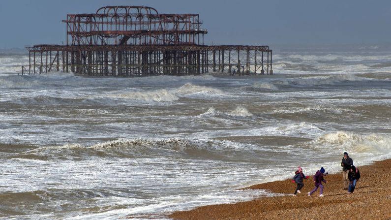 <strong>Brighton, Sussex: </strong>The all-shingle Brighton beach is a tourist magnet in summer but a preserve of lusty locals filling thier lungs with bracing sea air in winter.