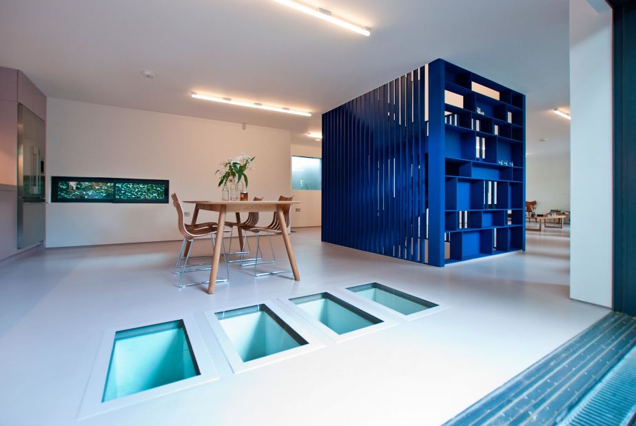 London based fashion designer Roksanda Ilincic had this blue stairwell built into her  property. 