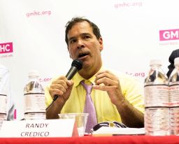 In this July 23, 2013 file photo, Randy Credico, who was a candidate in the New York mayoral race, speaks during a forum on HIV/AIDS at the GMHC headquarters in New York. (AP Photo/John Minchillo, File)