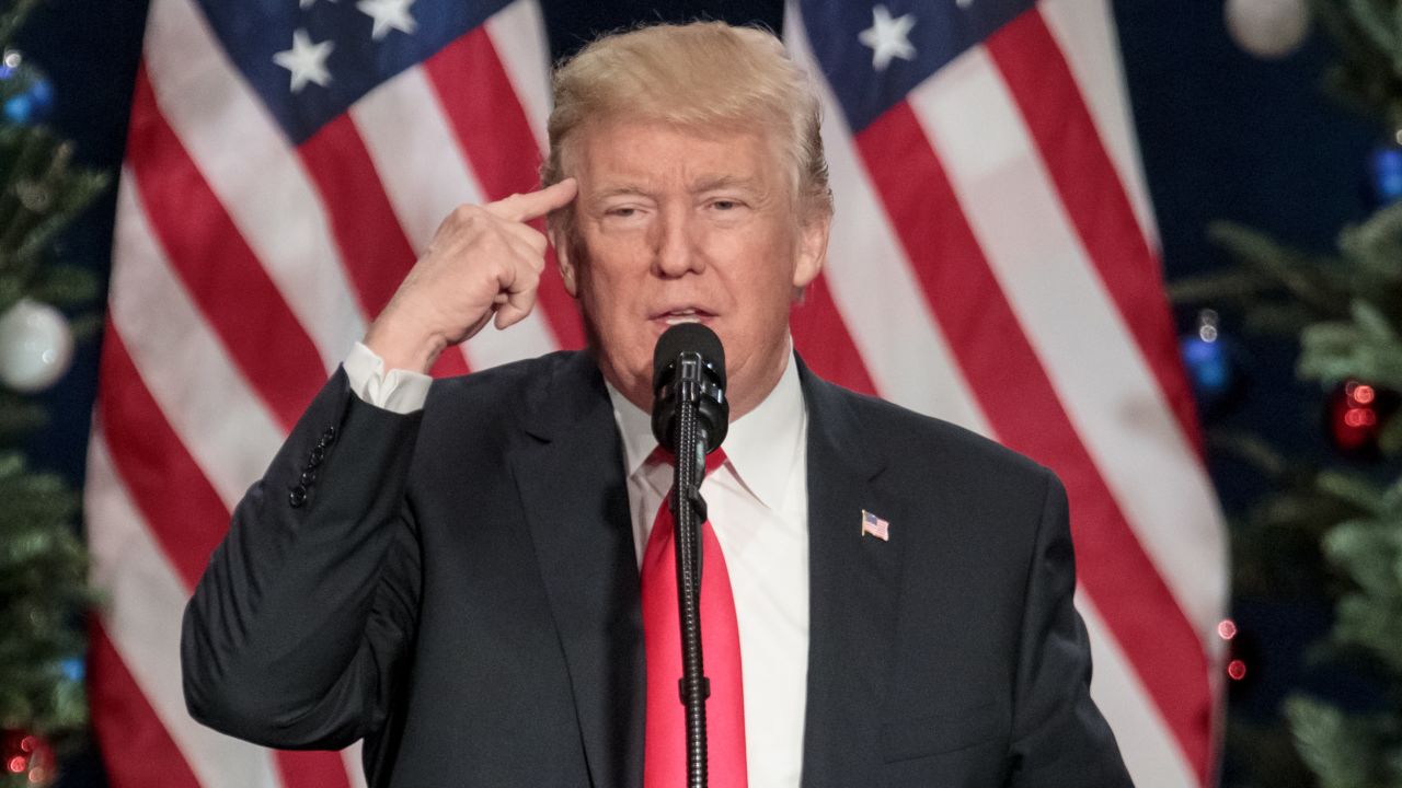 ST CHARLES, MO - NOVEMBER 29: U.S. President Donald Trump speaks about tax reform at the St. Charles Convention Center on November 29, 2017 in St. Charles, Missouri. (Photo by Whitney Curtis/Getty Images)