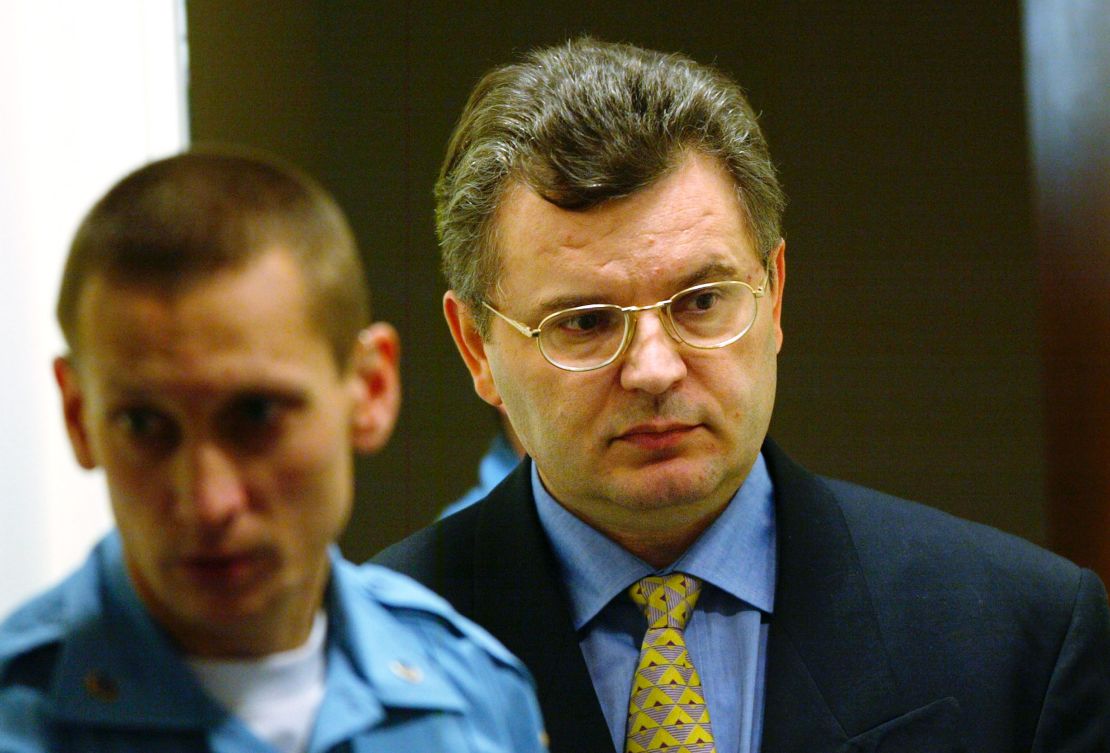 Former Croatian Serb leader makes his initial apparance at the Hague tribunal in November 2003. 