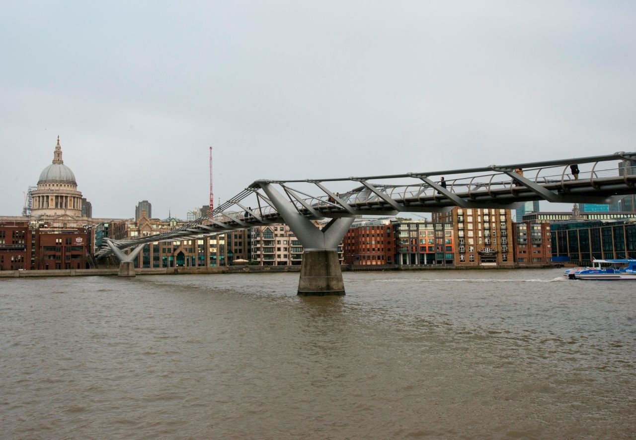 The Millennium Bridge, one of the newest additions to London's Thames.