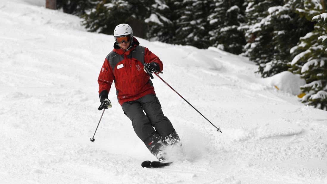 <strong>January in Colorado:</strong> A patron takes to the slopes at the Winter Park Resort. You can take an express train to get here.