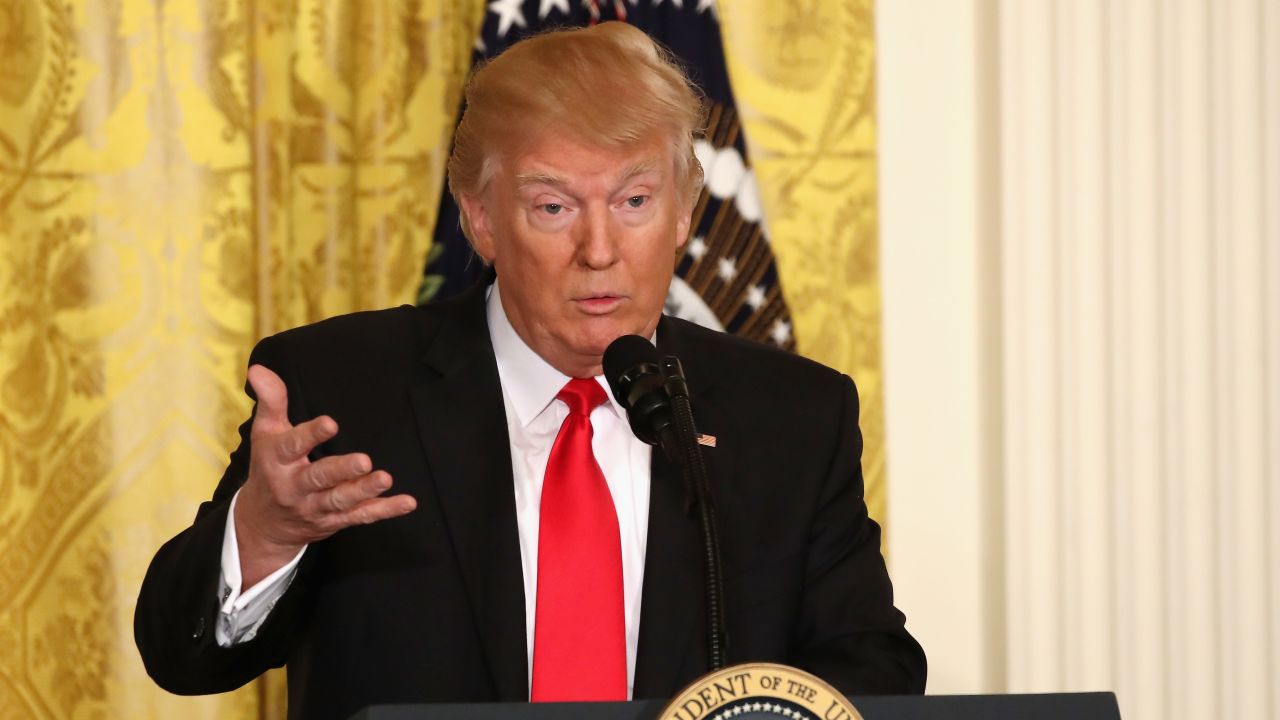 WASHINGTON, DC - FEBRUARY 16:  U.S. President Donald Trump speaks during a news conference announcing Alexander Acosta as the new Labor Secretary nominee in the East Room at the White House on February 16, 2017 in Washington, DC. The announcement comes a day after Andrew Puzder withdrew his nomination.  (Photo by Mark Wilson/Getty Images)