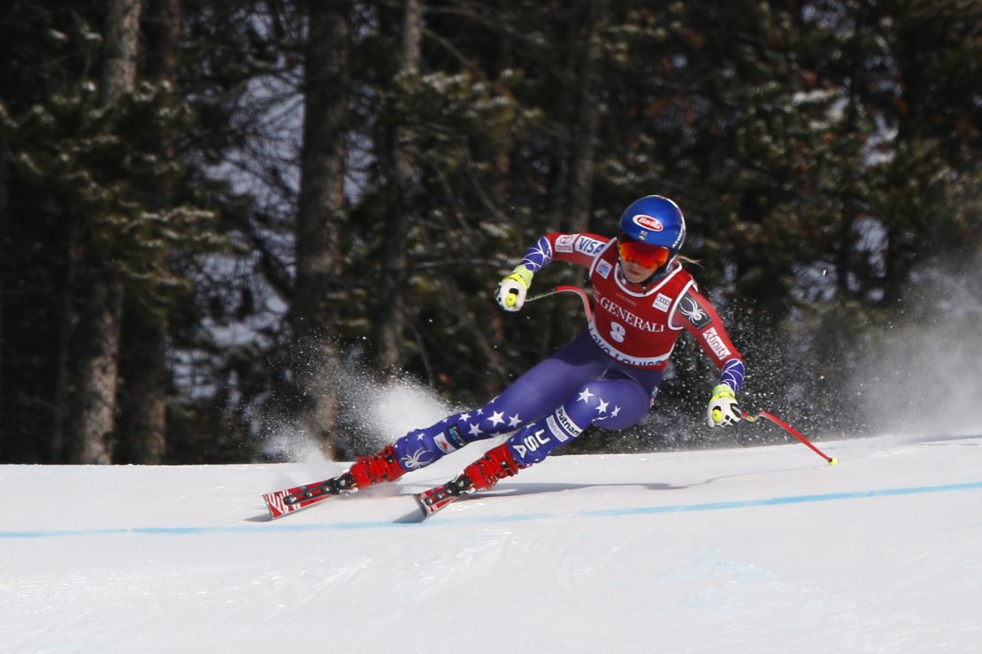 Mikaela Shiffrin triumphed on a shortened downhill course at Lake Louise.