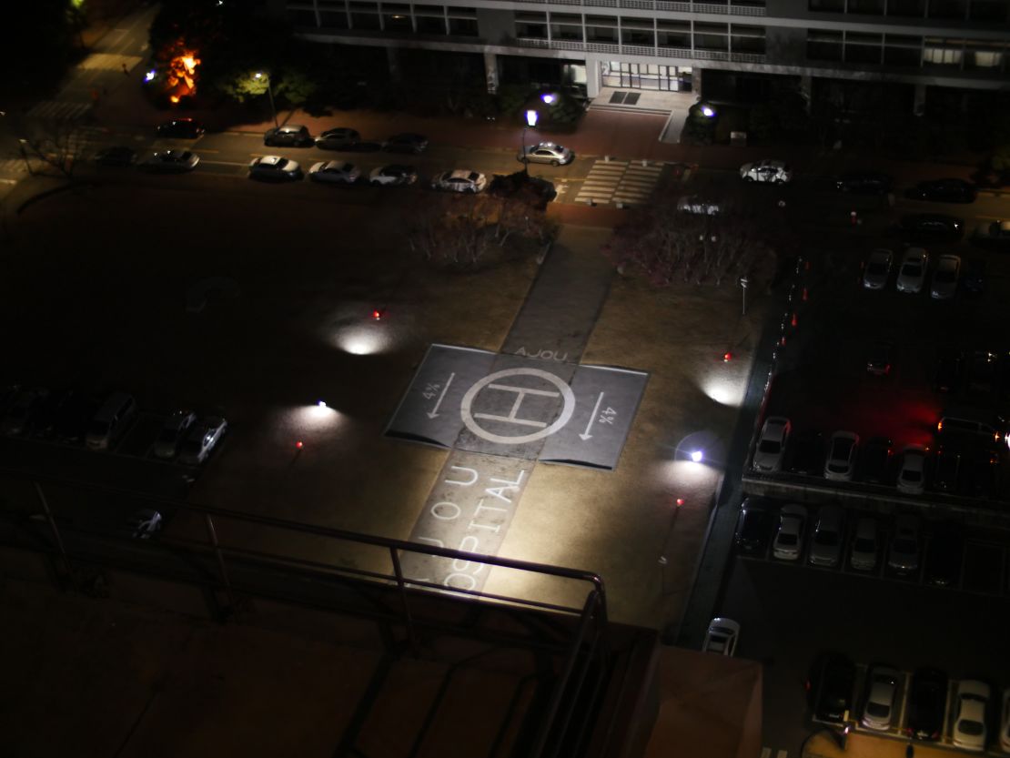 The helipad at Ajou University Hospital in the South Korean capital, where Dr Lee Cook-Jong first met the critically injured defector.