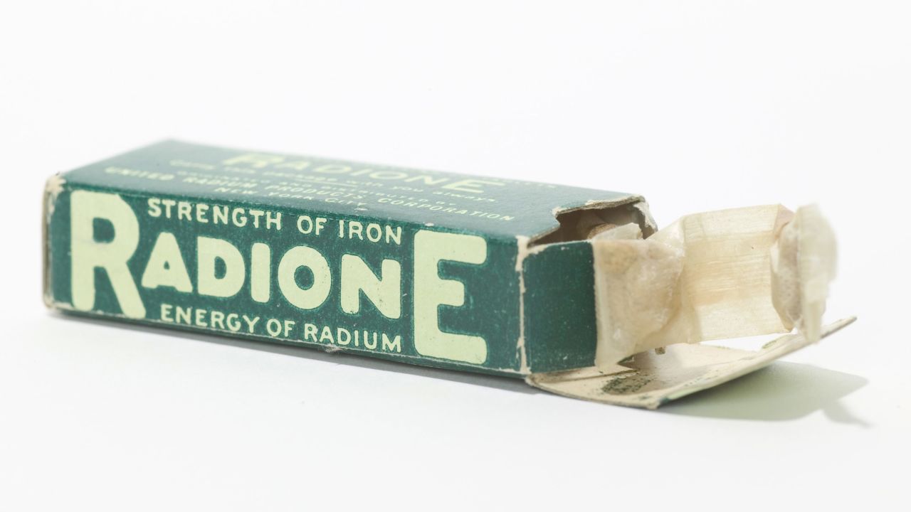 An item from William Kolb's extensive collection of strangely compelling radioactive nostrums: Radione tablets, for energy. 