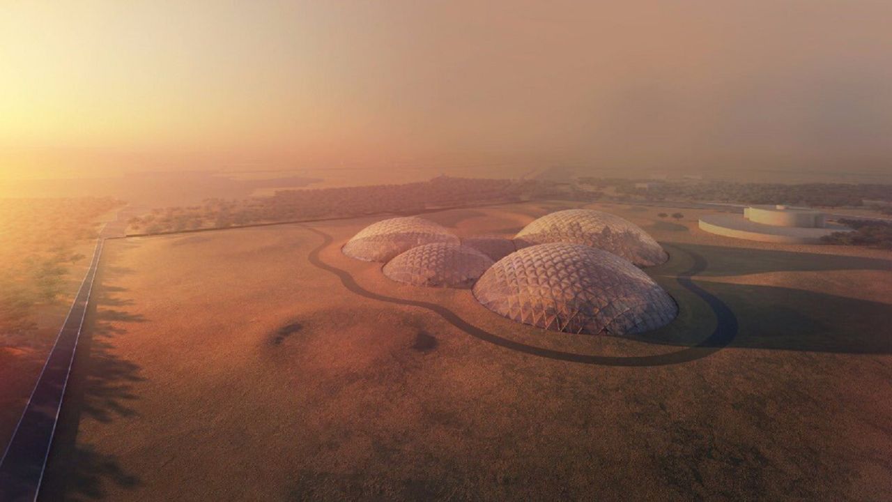 A render of the Bjarke Ingels Group-deisgned Mars Science City, planned for Dubai.