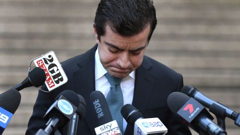 Labor Party Senator Sam Dastyari makes a public apology in Sydney, on September 6, 2016 after it was found that his office asked a company tied to the Chinese government to pay a bill incurred by his office.