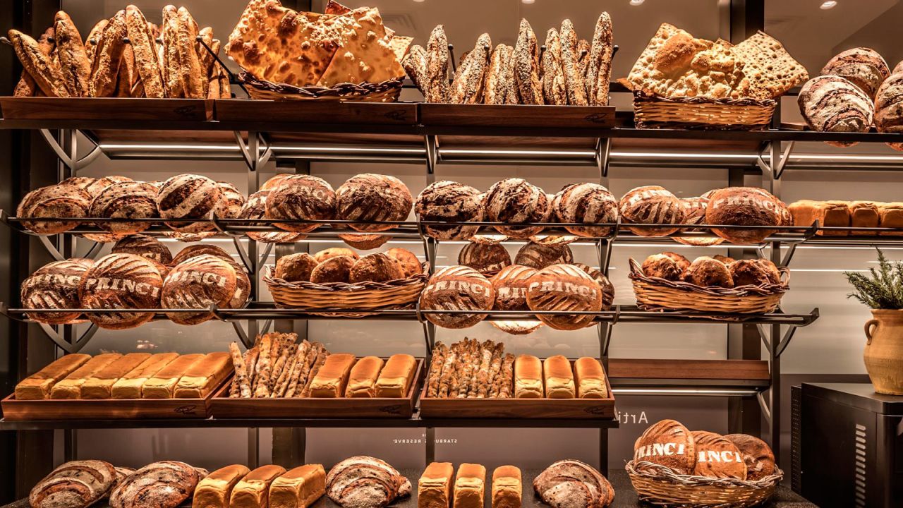 High-end Italian bakery Princi supply the freshly-baked food treats.