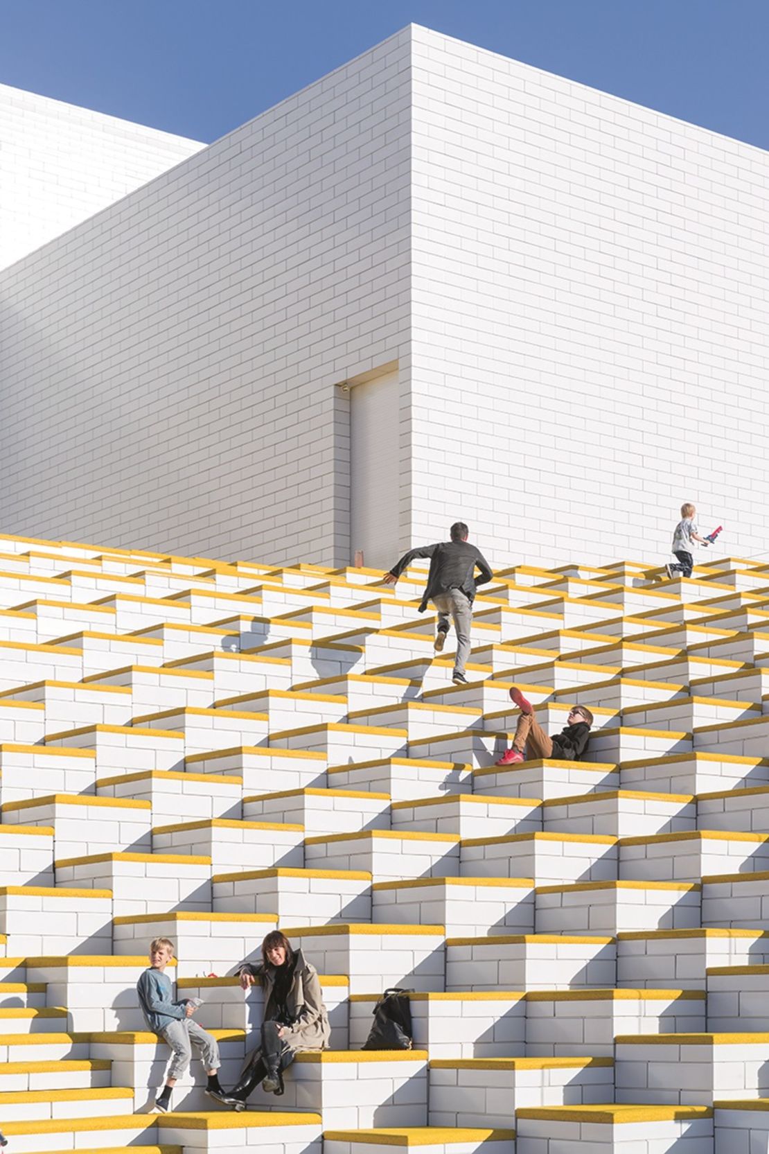 Bjarke Ingles on the steps of the Lego visitors center in Billund, Denmark.