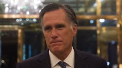 Mitt Romney speaks to the media after meeting with US President-elect Donald Trump at Trump International Hotel and Tower, Tuesday, November 29, 2016 in New York.