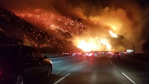 Brandy Gillespie took this photo driving on I-405 early Wednesday near the Getty Center in Los Angeles.