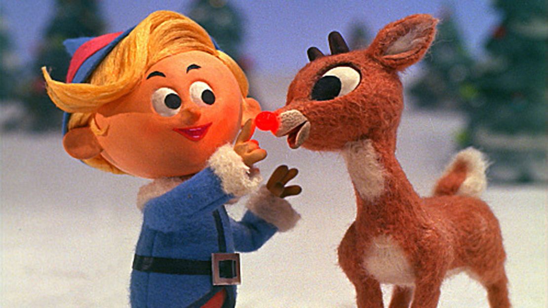 Rudolph's nose beams in the 1964 classic "Rudolph the Red-Nosed Reindeer."