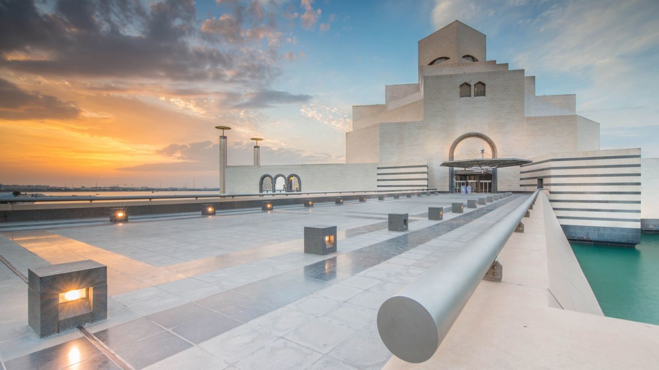 The Museum of Islamic Art stands on its very own island.